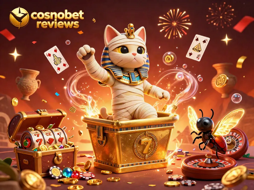 Engage with cosmobet reviews showcasing thrilling casino action in a vibrant 3D illustration.
