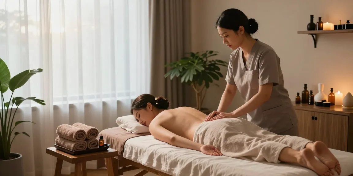 Experience a soothing 수원출장마사지 in a tranquil spa environment with aromatic oils and calming light.