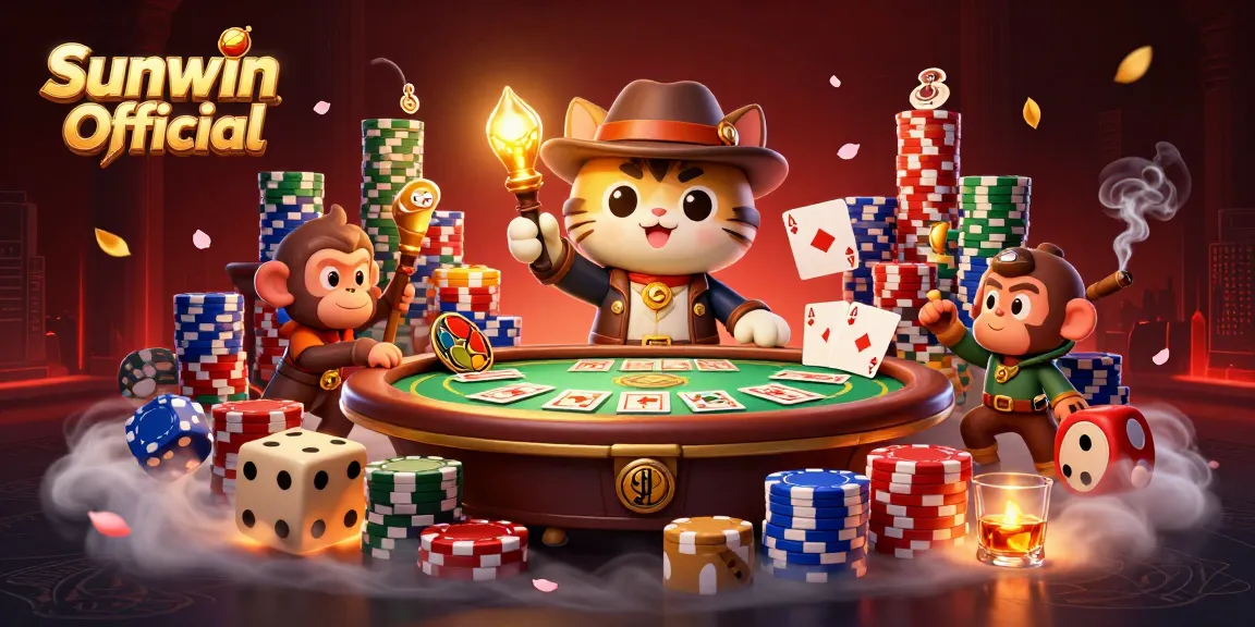 Experience the thrilling adventure of Sunwin Official, where the explorer cat uncovers golden casino treasures.